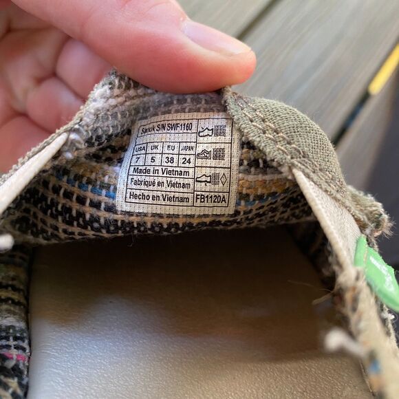 Sanuk Donna Hemp Side Walk Surfer Slip-Ons Women's 7 Color Green - Picture 6 of 6